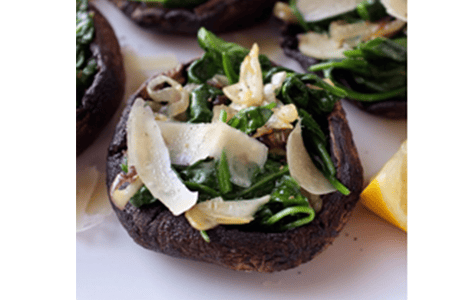 Spinach Stuffed Portobello Mushrooms with Parmesan and Thyme Recipe