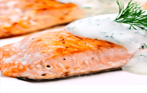Poached Salmon with Cucumber Sauce