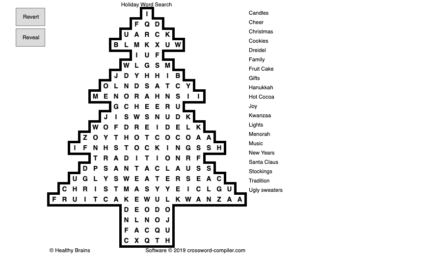 Holiday Word Search