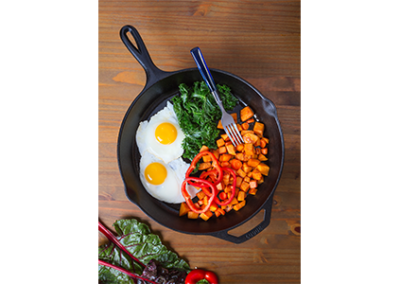 Skillet Eggs with Sweet Potato Hash Browns